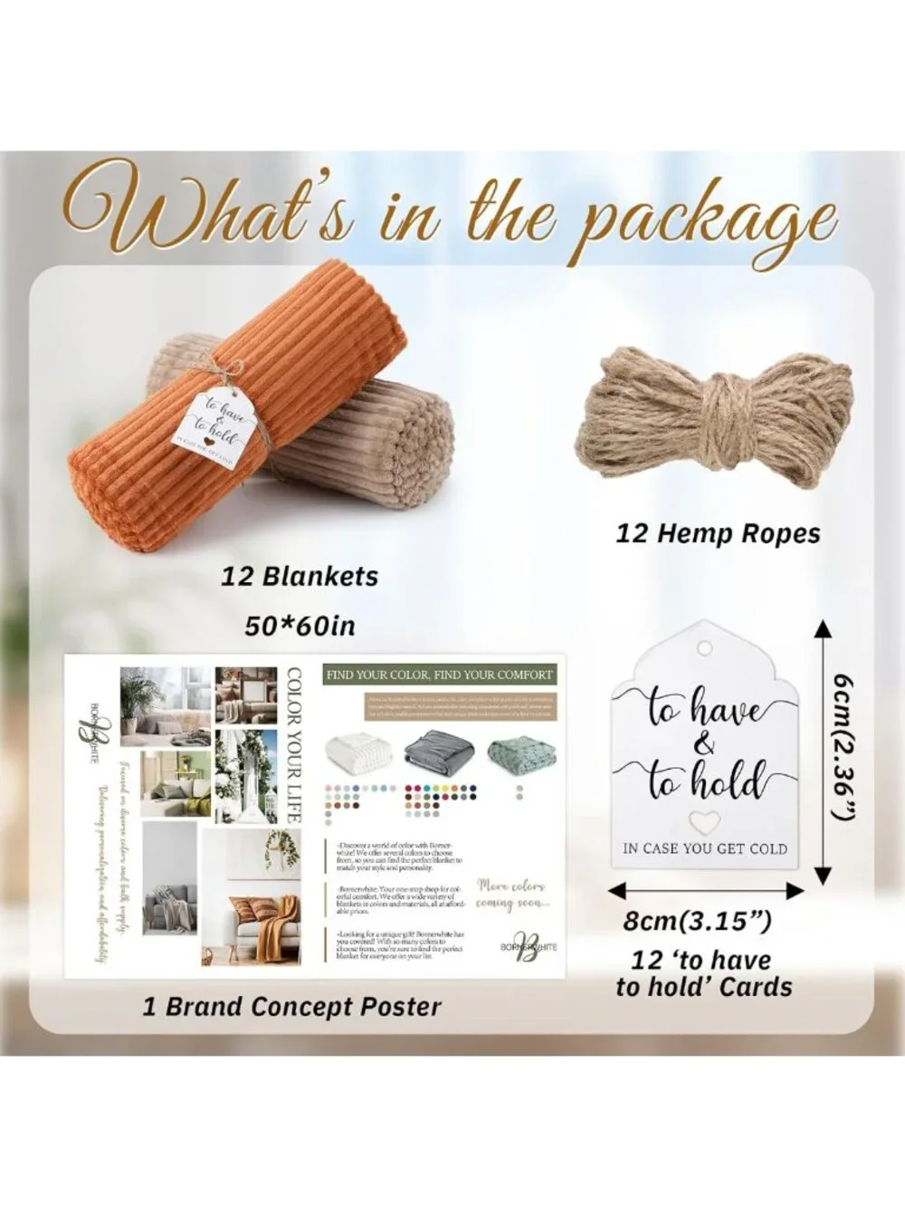 12 Pcs Soft Terracotta Throw Blankets 50x60